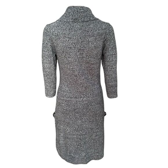 London Times Women's Black/White/Gray Cowl Neck Pocket sweater Dress size S - Picture 3 of 5